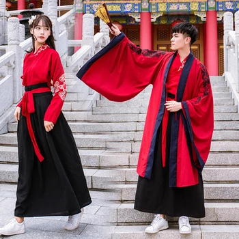 שמלת קימונו גברים נשים Hanfu סינית מסורתית מקסימום חצאית סוודר הסמוראי היפני תחפושות קוספליי יאקאטה חלוק חלוק