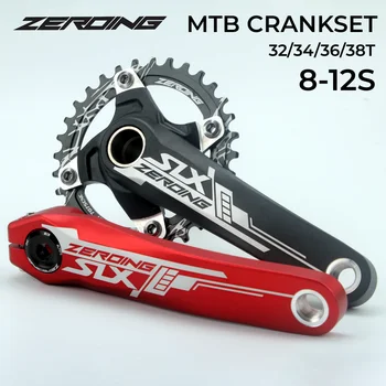 שש אופניים Crankset 104BCD MTB אופני קראנק Chainring 170mm סגסוגת אלומיניום עם התחתון 32T 34T 36T 38T צלחת SHIMANO
