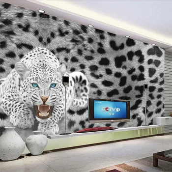 תמונה מותאמת אישית טפט אופנה מודרנית 3D סטריאו נמר חיה ציור קיר בסלון טלוויזיה רקע קישוט קיר ציור ציורי קיר